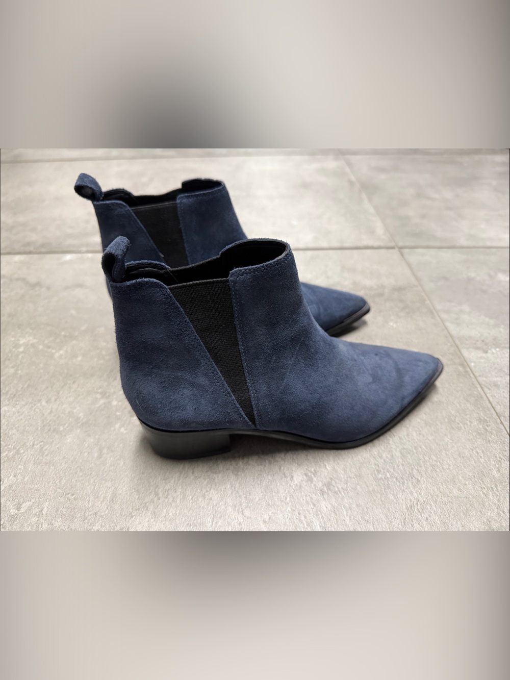 Marc Fisher Navy Suede Pointed Ankle Booties